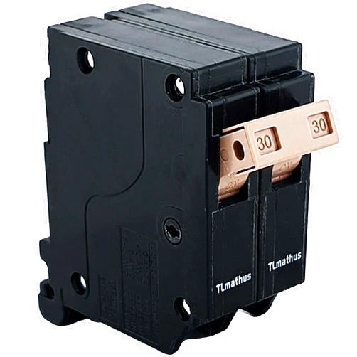 TLmathus 30 Amp Double Pole Breaker Plug on Mount Standard Miniature Circuit Breaker Thermal Magnetic Protection, 10KA 120/240V, Compatible with Cutler Hammer Load Centers