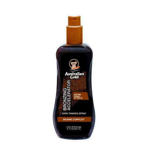 Australian Gold Dark Tanning Accelerator Spray Gel With Bronzer | 8 Fl Oz, Multicolor, AGCB175(Packaging May Vary)