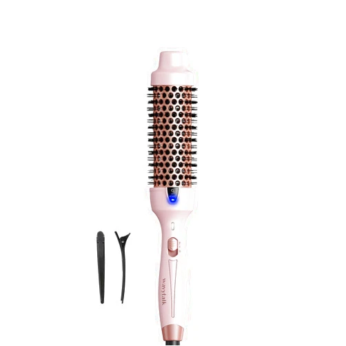 Wavytalk Thermal Brush, Blowout Express 1.5 Inch Negative Ion Thermal Round Brush Creates Blowout Look Makes Hair Shinier & Smoother, Dual Voltage, Easy to Use (Pink)
