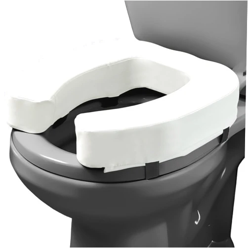 Lunderg Toilet Seat Riser for Seniors - Adds 3 inches. Universal Fit - Firm Raised Toilet Seat Cushion with High-Density Foam for Enhanced Comfort & Elevation. Post-Surgery Must Have (White)