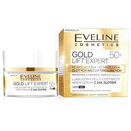 Ulric de Varens Eveline Cosmetics 24K Gold Lift Expert 50+ Day/Night Face Cream-Serum 50ml - 1.7oz