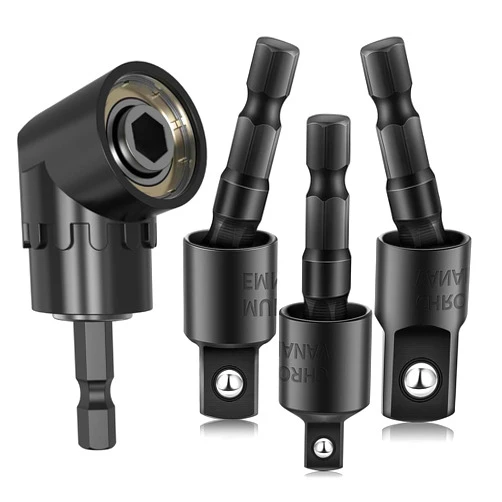 Newte 4-in-1 Impact Drill Bit Extension,360° Rotatable 1/4 3/8 1/2