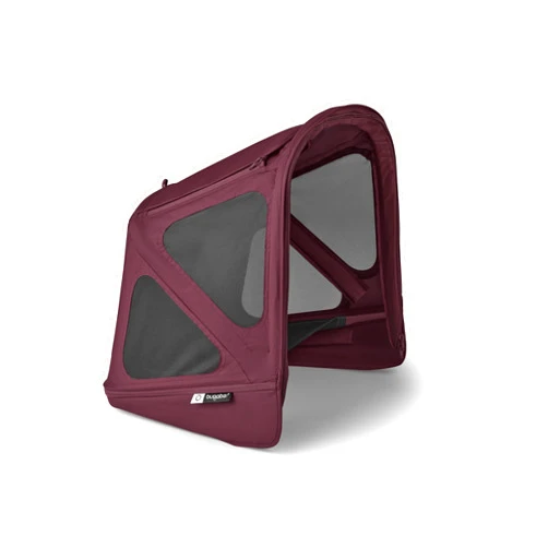Bugaboo Breezy Sun Canopy with Ventilation Panels & Built-in Mosquito Net – Compatible with Bugaboo Donkey Strollers – UPF 50+ Fabric & Water-Repellent Protection - Dark Cherry