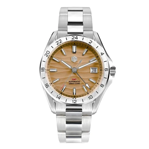 ACHARD San Martin Men GMT Watch 39mm Luxury Automatic Mechanical Wristwatch 10ATM BGW-9 Luminous Sapphire NH34 Steel Bezel (GMT Watches 2)