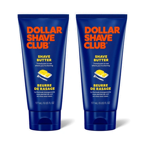 Dollar Shave Club | Shave Butter 2-Pack | For Sensitive Skin, A Translucent Shaving Cream & Gel Alternative, Designed For A Gentle Glide, Helps To Fight Razor Bumps and Ingrown Hairs, Blue