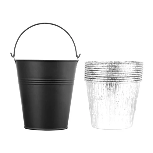 JCLMER Drip Bucket and 10Pack Disposable Foil Liners for Traeger 20/22/34 Series, Pit Boss, Camp Chef, Oklahoma Joe's, Z Grill, BBQ Buckets for Grease Fit Most Pellets Smoke,Rec Tec Pellet