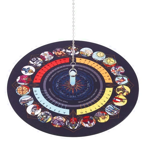 CRASPIRE Pendulum Mat, Altar Tarot Card Pad Dowsing Pendulum Ceremony Rubber Mat with 1 Crystal Dowsing Pendulum Necklace for Altar Supplies Pendulum Board Dowsing Divination