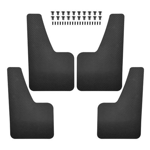 URMECCH Universal Fit Mud Flaps Mudflaps Mudguards Black Splash Guards Fender Flares Dirty Traps (4 Pack) with 20 Pieces Fastener Rivet Clips for Rally Car Sedan Hatchback SUV Van Racing WRC