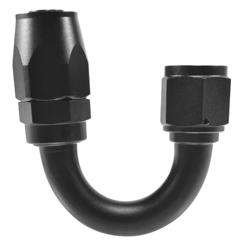 STPCTOU 10AN Hose End Fitting 180 Degree Swivel for Braided Fuel Hose, Black Anodized Aluminum (180 Degree, AN10)