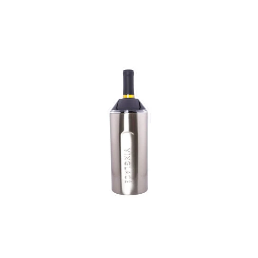 Vinglacé Wine Bottle Chiller- Portable Champagne Insulator- Stainless Steel Wine Cooler Sleeve - Keeps Wine Cold (Stainless Steel)