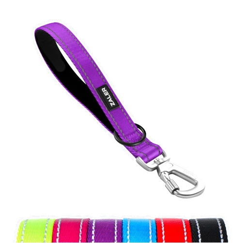ZALER Short Dog Leash 1 ft, 12 Inches Traffic Leashes for Dogs, Nylon Reflective Dog Lead with Padded Handle, Heavy Duty Pet Leash with Carabiner Clip for Large and Medium Dogs (12