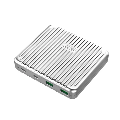 Zendure 100W 4-Port Type-C Charging Station with Power Delivery, USB-C Wall Charger for MacBook Pro, HP XPS, iPhone13 12 11/X, iPad Pro, S10, Switch etc-Silver