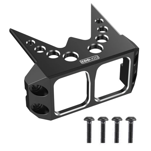 COOWOO Aluminum Alloy RC Servo Guard Armor Upgrade Part for 1/10 RC Crawler Cars - Precision CNC Machined for Unmatched Durability and Protection, Black