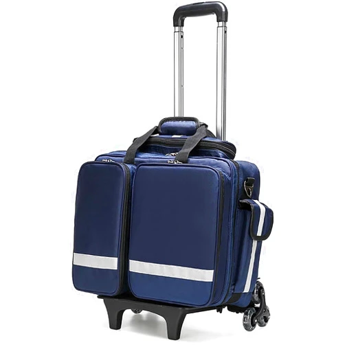 IOCCIOBB Large Capacity Waterproof Medical Trolley Bag, With Wheels - Durable First Aid Kit, For Emergency Responders(Blue)