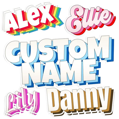 DUCHUCASE Personalized Name Sticker Custom Name Sticker Vintage Color Customizable Text Stickers Cute Decal Sticker Funny for Hard Hat Waterproof Vinyl Sticker for Water Bottle Phone Case Laptop Tumblers