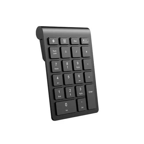IKOS Bluetooth Wireless Number Pad Portable External Numeric Keypad Keyboard Numpad 22 Keys Financial Accounting Excel Data Entry 10 Keys for Laptop Windows iMac MacBook Surface Pro Tablets,Black