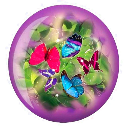 Brunswick Bowling Products Butterflies Glow Viz-A-Ball Bowling Ball 12Lbs, Purple/Green, 12 lbs
