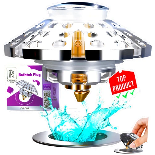 M. ROSENFELD HOME Innovative 2 in 1 Bathtub Drain Stopper - 1.37