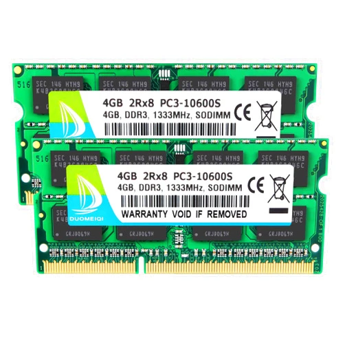 D DUOMEIQI DUOMEIQI Pc3-10600 ddr3 ram 8GB (2 X 4GB) 1333Mhz ddr3 Sdram 2Rx8 Pc3 10600s Sodimm Pc3 10600 ddr3-1333 Pc3-10600S 204-Pin CL9 1.5V Non-Ecc Unbuffered for Laptop