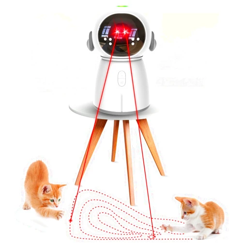 Kachewlulu Double Laser Interactive Cat Toy: Cat Toys Interactive for Indoor Cats - Real Random Switching Dual Motion Trajectory Activated Rechargeable Cat Laser Toy