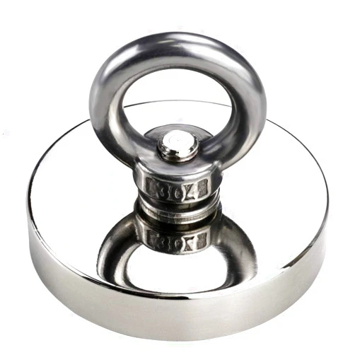 DIYMAG Super Strong Neodymium Fishing Magnets, 500 LBS(227 KG) Pulling Force Rare Earth Magnet with Countersunk Hole Eyebolt Diameter 2.36 INCH(60mm) for Retrieving in River and Magnetic Fishing