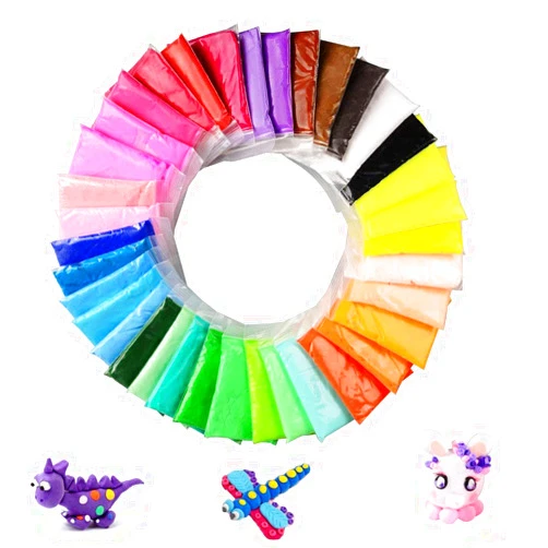 OBTANIM 36 Pcs Colors Air Dry Clay, Colorful Modeling Clay Air Dry Ultra Light Molding Magic Clay Toy for Kids, DIY Colored Clay Kit with Modeling Tools