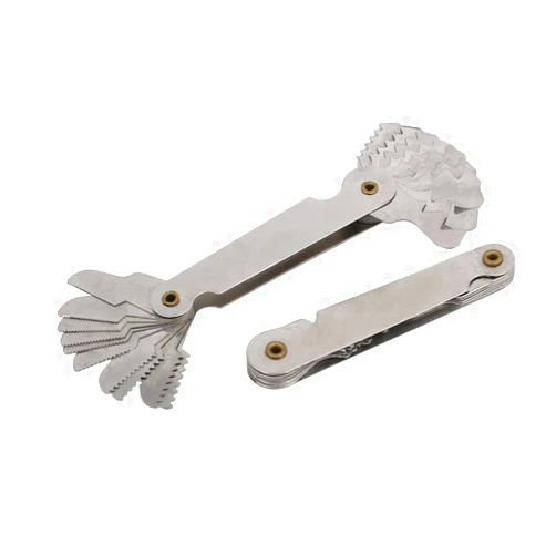 Aexit 2pcs 0.5mm-7mm Measuring Tools Metric 60 Degree Screw Thread Pitch Measure Gauge Silver Tone Model:30as440qo295