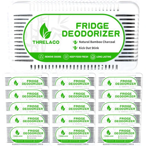 Threlaco 15 Pack Refrigerator Deodorizer Activated Charcoal Fridge Deodorizer Odor Eliminator for Refrigerators Wardrobe Closet Car Coolers and Basement