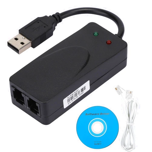 GOTOTOP Fax Modem, Convenient External USB 2.0 56K Modem with Compatible at and Extended at Command Sets for Win 7/Win 8/Win 10/Win