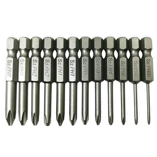 YDLQWCZ Phillips Cross Screwdriver Bits, 12Pcs 1/4 Hex Shank Magnetic Cross Phillips Screw Head Screwdriver Bits Electric Screwdriver Set Power Tools | 2 inch length