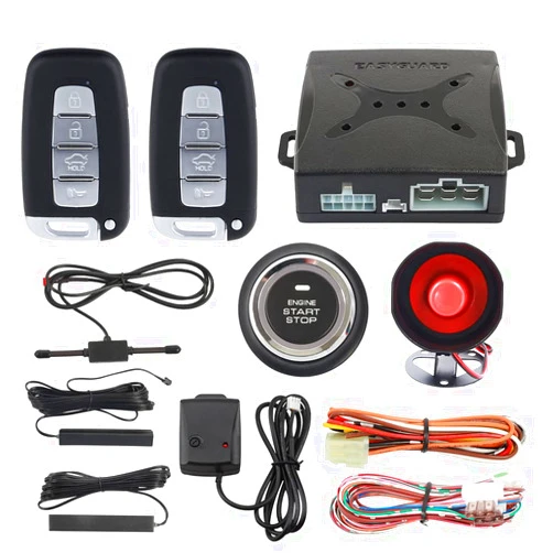 EASYGUARD EC003K-NS PKE Passive Keyless Entry Car Keyless Entry Security Alarm System Kit Remote Engine Starter Shock Sensor