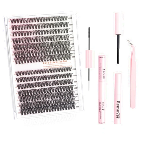 NIUCOO [280pcs Newest] Natural Lash Clusters Kit: DIY Eyelash Extension Kit, Individual Lashes, Wispy Lash Clusters, Fluffy Clusters, Mink Lash Clusters, Volume Lash Set