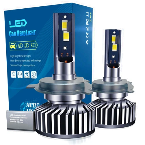 AnyCar H4/9003LED Bulbs 4300K With Canbus Resistor Error Free,16000LM 60W Extremely Bright Headlight Bulb, LED HB2 4300K Fog Light Warm White,Pack of 2