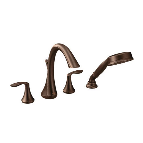 Moen Eva Oil Rubbed Bronze Two-Handle High Arc Roman Tub Faucet and Hand Shower without Valve, T944ORB