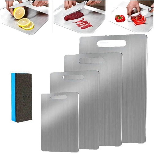 GUWUQI Taima Titanium Cutting Board, Titanium Cutting Board, Taima Cutting Board Titanium, Titanium Cutting Boards for Kitchen,304Stainless Steel Cutting Board,Titanium Chopping Board (29x20cm)