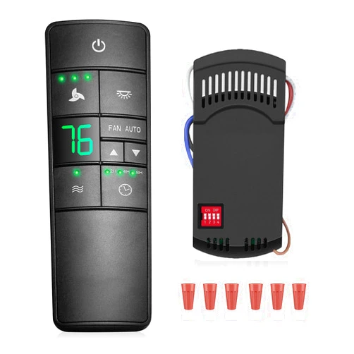 Breeze Bay Universal Ceiling Fan Thermostatic Remote Control Kit Replacement for Hampton Bay Home Decorators Harbor Breeze- Walk Away Time Delay, 3-Speed Light Dimmer, Replacement for 2AAZPHD3/HD3 TR222A TX031