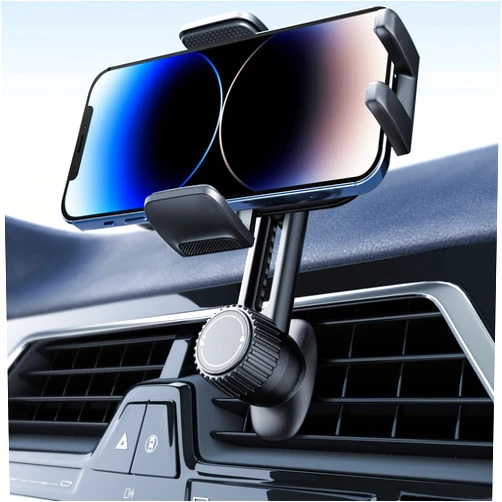 Holdersafe Phone Mount for Car Vent: [Never Blocking] Air Vent Cell Phones Holder for iPhone & Samsung Android Smartphone [Thick Cases Friendly] Hands-Free Auto Mobile Phone Stand