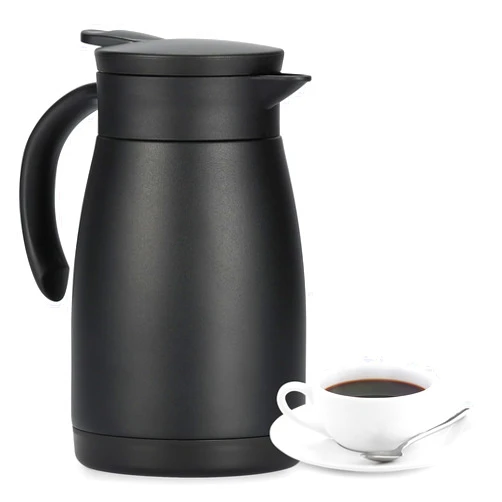 Olerd 25oz Thermal Coffee Carafe with Ceramic Coating, Stainless Steel Insulated Vacuum Coffee Carafes for Keeping Hot, 750ML Tea, Water, and Coffee Beverage Dispenser(Black)