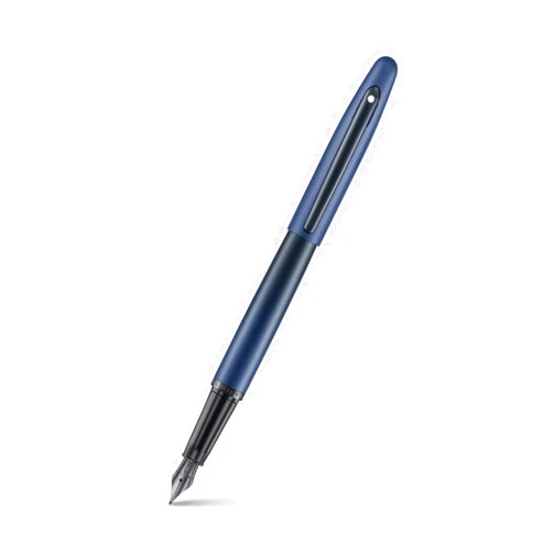 Sheaffer VFM Fountain Pen | E9429 Matt Blue with Black Trims with PVD | Medium Nib with Converter | Premium Fountain Pen