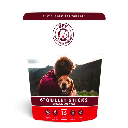 BFF BITES FOR FRIENDS BFF Gullet Strips (15 Count) - All Natural Beef Esophagus Dog Chews - Rawhide-Free Dog Treats - Healthy Dog Treats for Small, Medium and Large Dogs