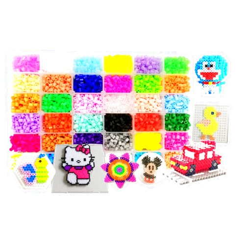 Vytung Fuse Beads Kit-10000 pcs 5mm 36 Colors(6 Glow in Dark) Storage Case Perler Beads Compatible Kit (Refill Pack)