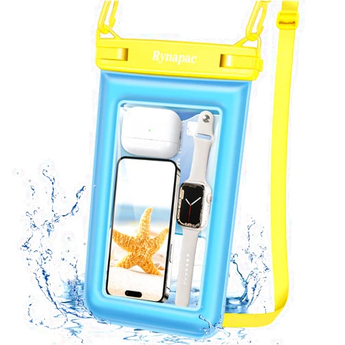 Rynapac Waterproof Phone Pouch Floating - 10in Waterproof Phone Case for Beach Essentials, IPX8 Underwater Cell Phone Holder with Lanyard for iPhone 16 15 14 13 Pro Max, Galaxy 24+ 23 Series (1 Pack)