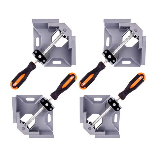 WYQYQ 4pcs Corner Clamp - Right Angle Clamp 90 Degree Wood Clamps For Woodworking, With Adjustable Swing Jaw Aluminum Alloy Frame Clamps, For Welding, DIY Woodworking.