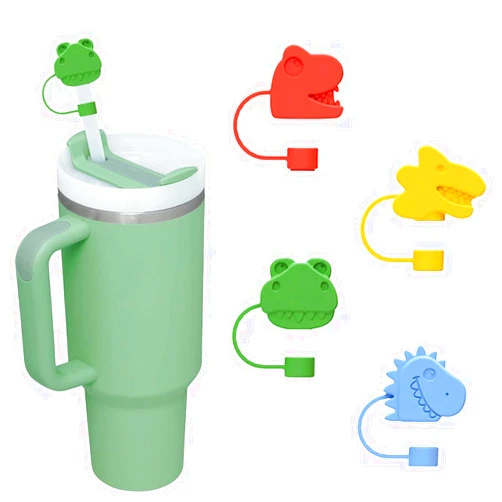 Baoer Tech Ltd Gift for Man Father's day 4Pcs Straw Covers Caps for Stanley Cup 10mm (0.4inch) Dust-Proof Reusable Drinking Straw Cute Protectors Accessories 40 oz Tip Topper Gift for Friend Family