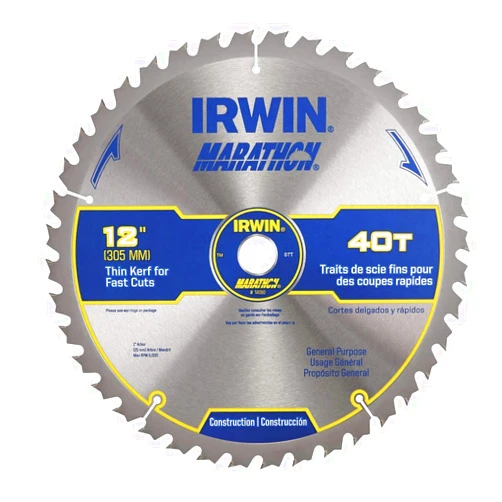 IRWIN Tools MARATHON Carbide Table/Miter Circular Blade, 12-Inch, 40T (14080)