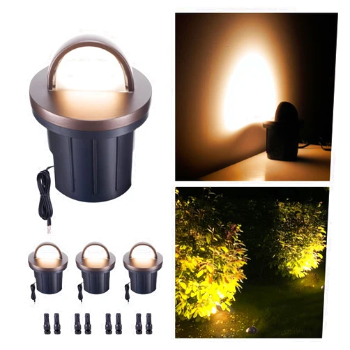 Varmtalys LED Well Light, In Ground Landscape Lights Low Voltage Outdoor, 12V IP67 Waterproof, No Glare Wired Aluminum ORB for Path Tree Fence 6W 420LM 4 Pack
