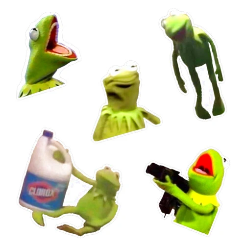 LAD Studio Wacky Kermit Meme Pack Sticker Vinyl Bumper Sticker Decal Waterproof 5