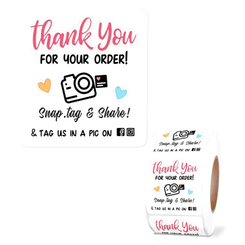 KUKEYIEE Cute Business Stickers, Thank You for Your Order Thank You Stickers, Online Retailers Mail Envelopes Packaging Stickers Labels Shipping Stickers for Small Business,500 PCS…