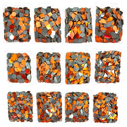 Teraiya's Orange Mirrors Kit for Lippan Art Work and Art Craft Work - 1200 pcs