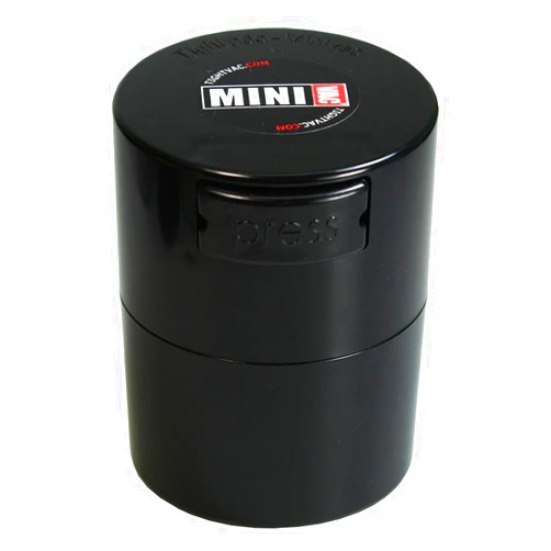 Tightpac America, Inc. Minivac - 10g to 30 grams Airtight Multi-Use Vacuum Seal Portable Storage Container for Dry Goods, Food, and Herbs - Black